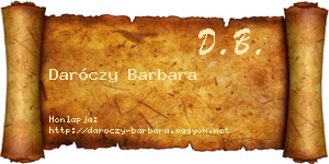 Daróczy Barbara névjegykártya
